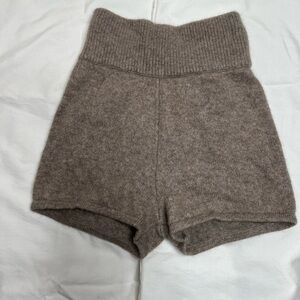 SKIMS High Waist Brown Knit Shorts